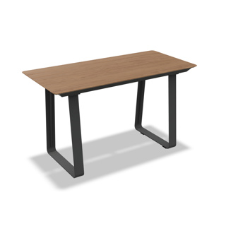 Elko Bar Table Alu Charcoal Mat Teak Wood 180X80 