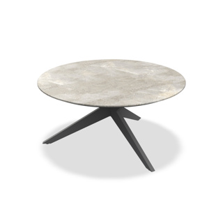 Yate Dining Table Alu Charcoal Mat Ceramic Palladium Grey 12mm D150 