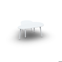 Amazone Side Table Set Alu White Mat 98X56/78X44