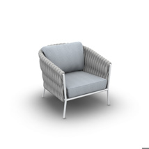 Fortuna Socks Sofa 1-Seat Lounge Chair Alu White Mat Socks Light Grey Cushion Seat + Back Single Sunbrella Natte Grey Chine QDF