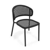 Butterfly Stackable Side Chair Alu Charcoal Mat Rope Flower Weaving Charcoal Black