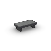 Fano Side Table U-Leg Alu Charcoal Mat Ceramic Ash Grey 90X45 