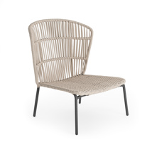Lima Deep Seating High Back Chair Alu Charcoal Mat Line Weaving Beige Uni 