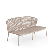 Lima Deep Seating Chair 2-Seat Alu Sand Mat Line Weaving Linnen