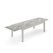 Livorno Extendable Dining Table Alu Sand Mat Ceramic Palladium Grey 6mm 220-330X106 