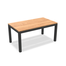 Danli Dining Table Alu Charcoal Mat Teak Wood 160X90 