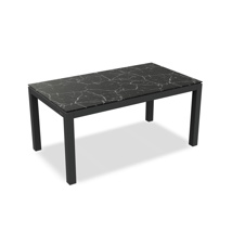Danli Dining Table Alu Charcoal Mat Ceramic Black Marble 160X90 