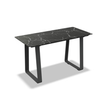 Elko Bar Table Alu Charcoal Mat Ceramic Black Marble 180X80 