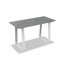 Elko Bar Table Alu White Mat Ceramic Ash Grey 180X80 