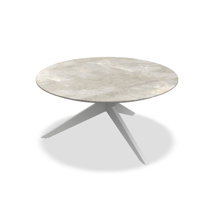Yate Dining Table Alu White Mat Ceramic Palladium Grey 12mm D150 