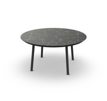 Durham Dining Table Alu Charcoal Mat Ceramic Black Marble D150 