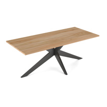 Yate Dining Table Alu Charcoal Mat Teak Wood 220X100 