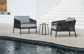 Ritz Alu Sofa 1-Seat Lounge Chair Alu Charcoal Mat Rope Straight Weaving Charcoal Black