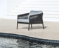 Ritz Alu Sofa 1-Seat Lounge Chair Alu Charcoal Mat Rope Straight Weaving Charcoal Black