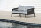 Ritz Alu Sofa 2-Seat Alu Charcoal Mat Rope Straight Weaving Charcoal Black