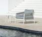 Ritz Alu Sofa 1-Seat Lounge Chair Alu White Mat Rope Straight Weaving L Grey Melange