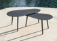 Amazone Side Table Set Alu Charcoal Mat 98X56/78X44