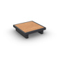 Fano Coffee Table Alu Charcoal Mat Teak Wood 90X90