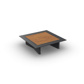 Arbon Coffee Table Alu Charcoal Mat Teak Wood 90X90
