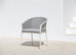 Fortuna Rope Arm Chair Alu White Mat Rope Press Weaving L Grey Melange Seat Cushion Sunbrella Grey Chine