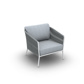 Fortuna Rope Sofa 1-Seat Lounge Chair Alu White Mat Rope Straight Weaving L Grey Melange Cushion Seat + Back Single Sunbrella Natte Grey Chine 