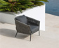 Fortuna Socks Sofa 1-Seat Lounge Chair Alu Charcoal Mat Socks Charcoal Cushion Seat + Back Single Sunbrella Natte Sooty QDF