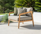 Ritz Teak Sofa 1-Seat Lounge Chair Wood Teak Rope Straight Weaving Khaki