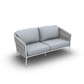 Fortuna Socks Sofa 2,5-Seat Alu White Mat Socks Light Grey Cushion Seat + Back Single Sunbrella Natte Grey Chine QDF