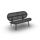 Skate Alu Deep Seating Chair 2-Seat Alu Charcoal Mat Rope Charcoal Black Open Weaving