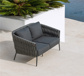 Fortuna Socks Sofa 2,5-Seat Alu Charcoal Mat Socks Cushion Seat + Back Single Sunbrella Sooty