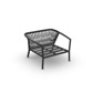 Kapra Sofa 1-Seat Lounge Chair Alu Charcoal Mat Rope Charcoal Black Open Cross Weaving 