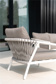 Kapra Sofa 1-Seat Lounge Chair Alu White Mat Rope L Grey Melange Open Cross Weaving 