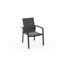 Beja Stackable Arm Chair Alu Charcoal Mat Texteline Dark Grey