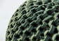 Pouff Round D50 Chiku Brown/Olive Green Crochet