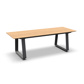 Elko Dining Table Alu Charcoal Mat Teak Wood 240X90