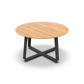 Elko Dining Table Alu Charcoal Mat Teak Wood D150