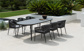 Amazone Dining Table Alu Charcoal Mat Ceramic Cement Grey 240X100