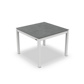 Lugo Dining Table Alu White Mat Ceramic Cement Grey 100X100