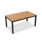 Lugo Dining Table Alu Charcoal Mat Teak Wood 160X90