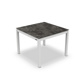 Lugo Dining Table Alu White Mat HPL Grigio Granite/Nero Granite Switch 100X100